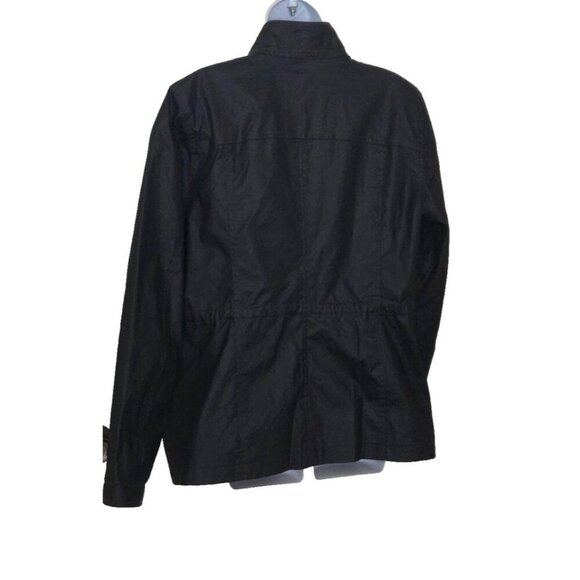 Tommy Hilfiger Women's Navy Blue Utility Zip Snap Coated Rain Jacket size XL - Picture 3 of 9